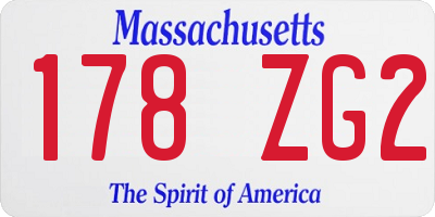 MA license plate 178ZG2