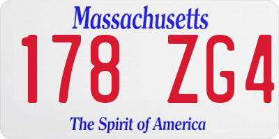 MA license plate 178ZG4