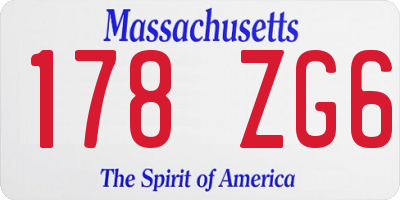 MA license plate 178ZG6