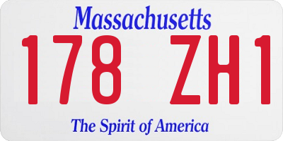 MA license plate 178ZH1