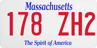 MA license plate 178ZH2