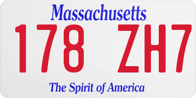 MA license plate 178ZH7