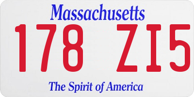 MA license plate 178ZI5