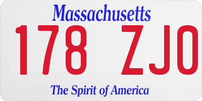 MA license plate 178ZJ0