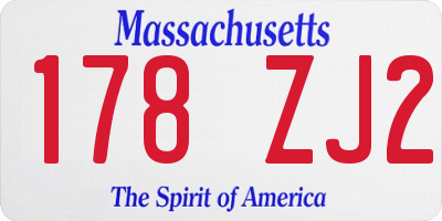 MA license plate 178ZJ2