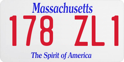 MA license plate 178ZL1
