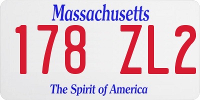 MA license plate 178ZL2