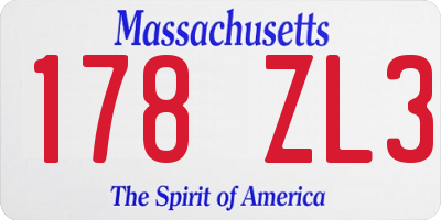 MA license plate 178ZL3