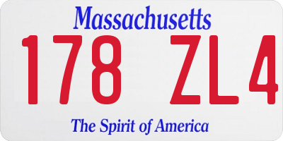 MA license plate 178ZL4