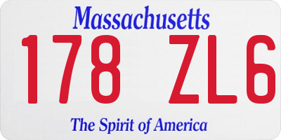 MA license plate 178ZL6