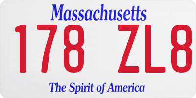 MA license plate 178ZL8
