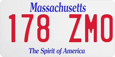 MA license plate 178ZM0