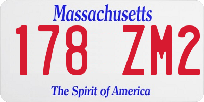 MA license plate 178ZM2