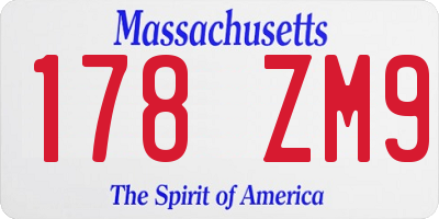 MA license plate 178ZM9