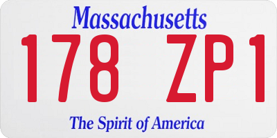 MA license plate 178ZP1
