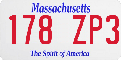 MA license plate 178ZP3