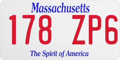 MA license plate 178ZP6