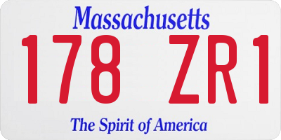 MA license plate 178ZR1