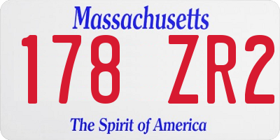 MA license plate 178ZR2