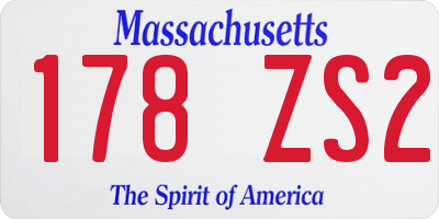 MA license plate 178ZS2