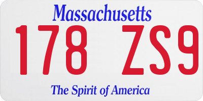 MA license plate 178ZS9