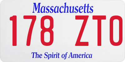 MA license plate 178ZT0