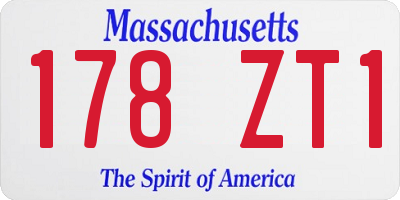 MA license plate 178ZT1