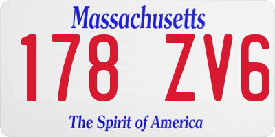 MA license plate 178ZV6