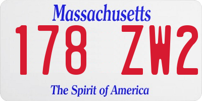 MA license plate 178ZW2