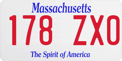 MA license plate 178ZX0