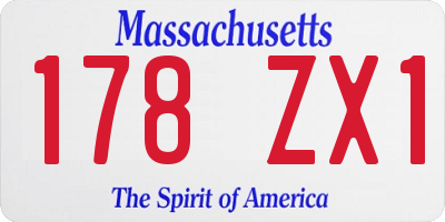 MA license plate 178ZX1