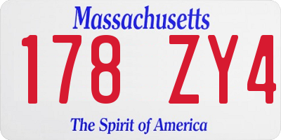 MA license plate 178ZY4