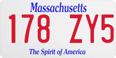 MA license plate 178ZY5