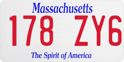 MA license plate 178ZY6