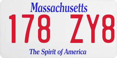 MA license plate 178ZY8
