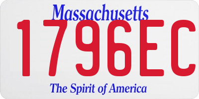 MA license plate 1796EC