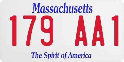 MA license plate 179AA1