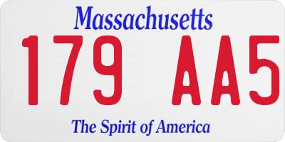 MA license plate 179AA5