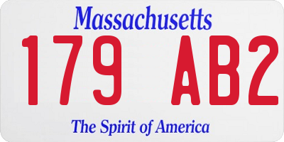 MA license plate 179AB2
