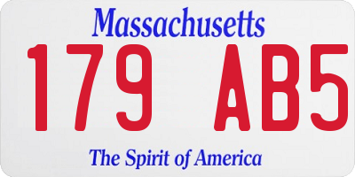 MA license plate 179AB5
