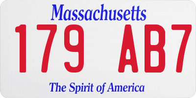 MA license plate 179AB7