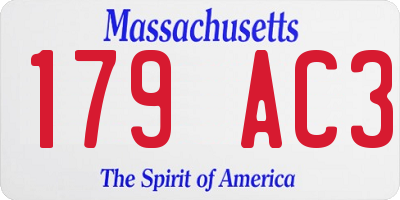 MA license plate 179AC3