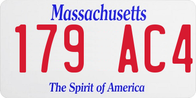 MA license plate 179AC4