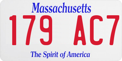 MA license plate 179AC7