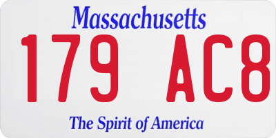 MA license plate 179AC8