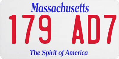 MA license plate 179AD7