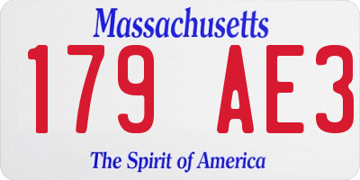 MA license plate 179AE3