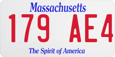 MA license plate 179AE4