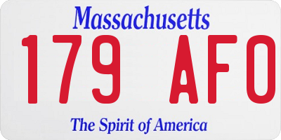 MA license plate 179AF0
