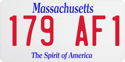 MA license plate 179AF1